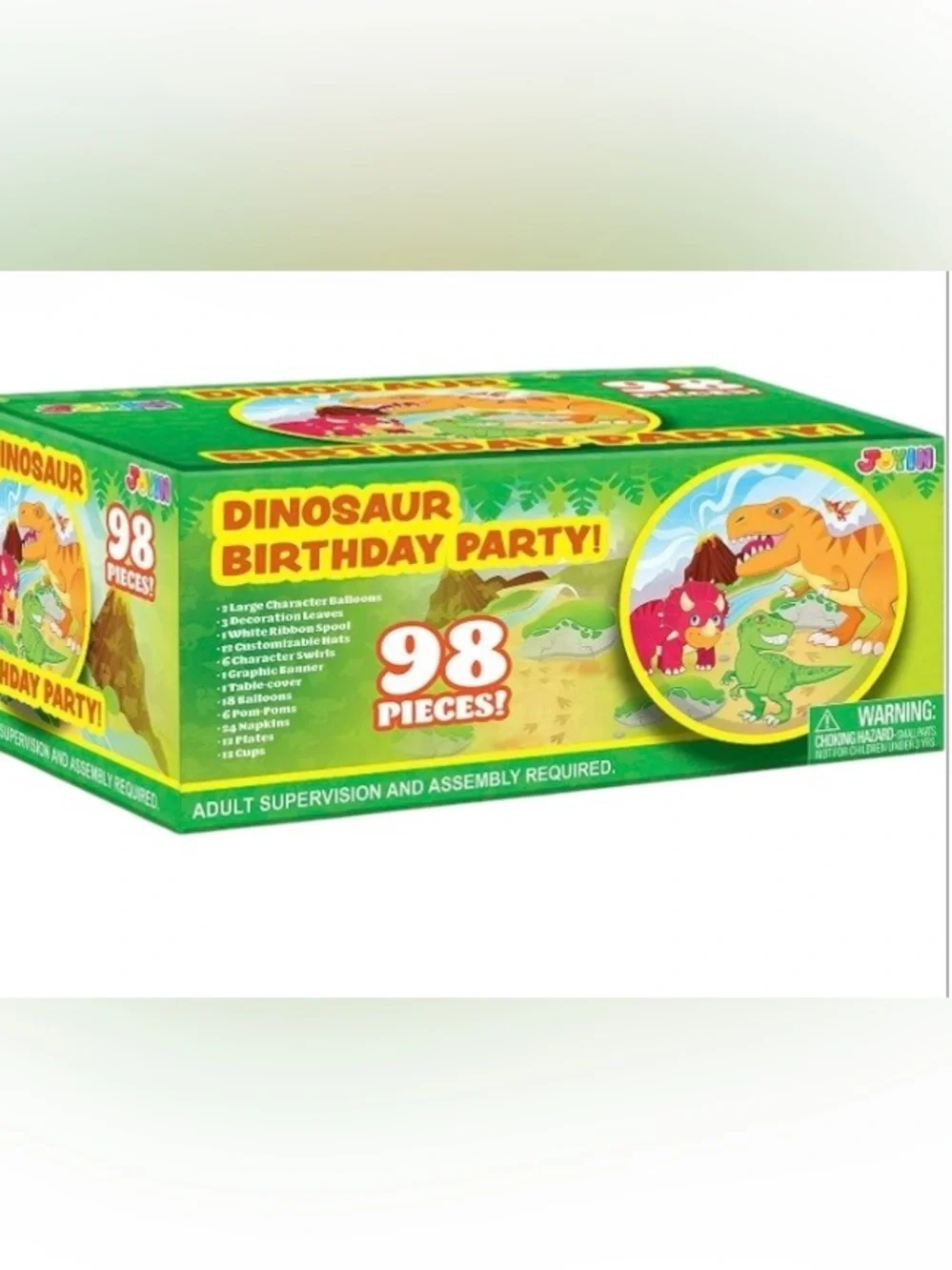 Dinosaur Birthday Party Supplies Kit - 98 pieces Brand New in Box